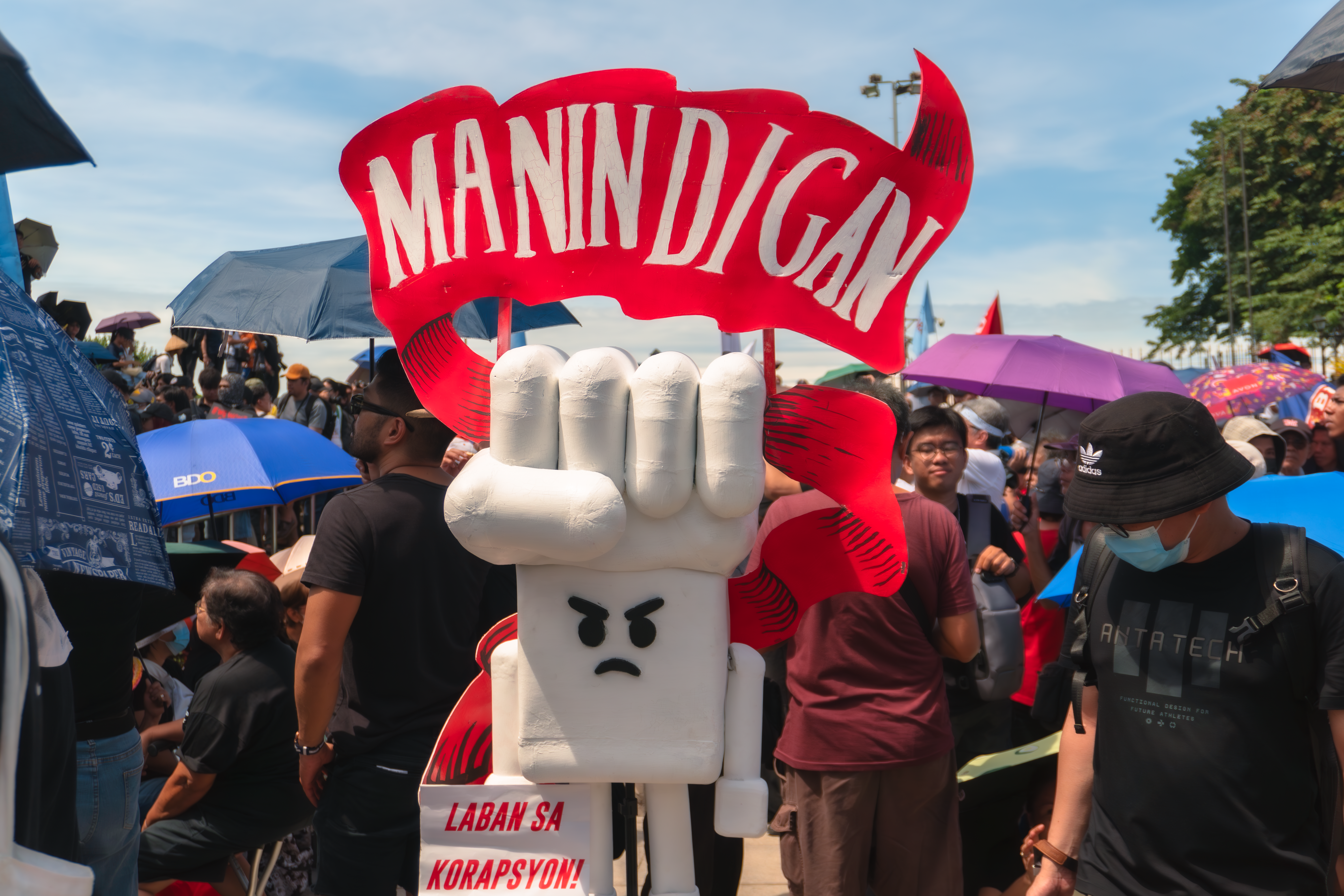 Crowd rallying against corruption demanding transparency and accountability from officials
